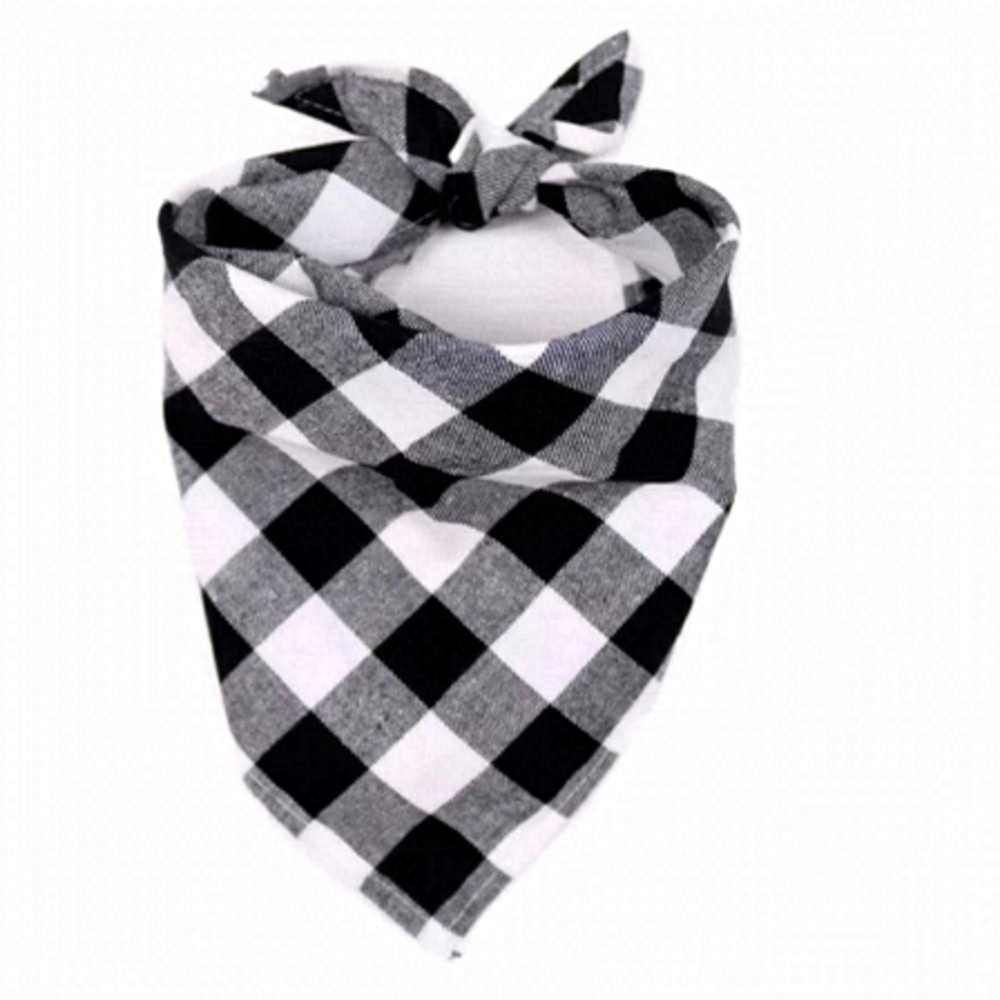 2/$15 Classic Black And White Plaid Dog Bandana Scarf-Dog/Pet Accessories- Siz…